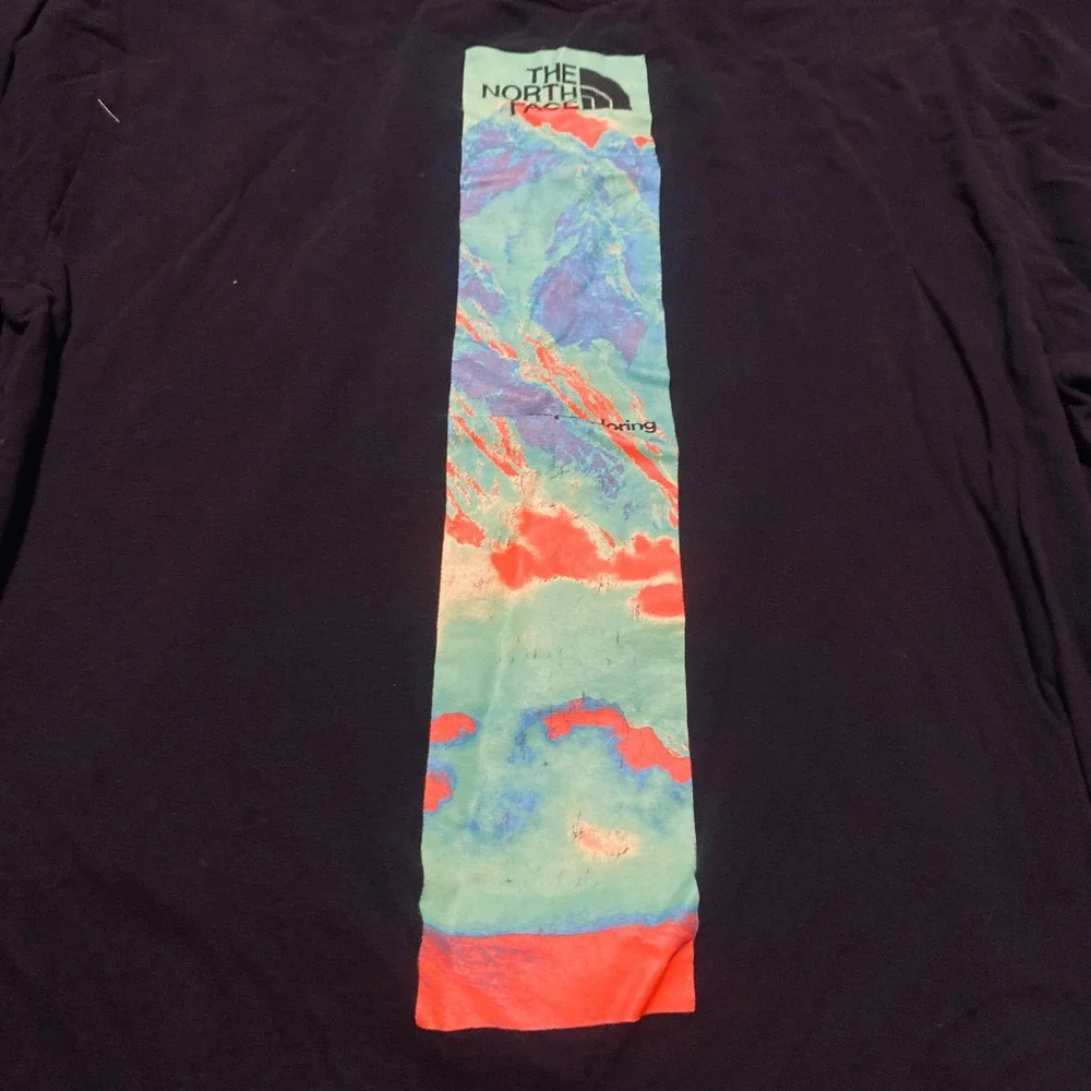 The North Face Mens Large Black Long Sleeve Mountain Graphic T-Shirt L